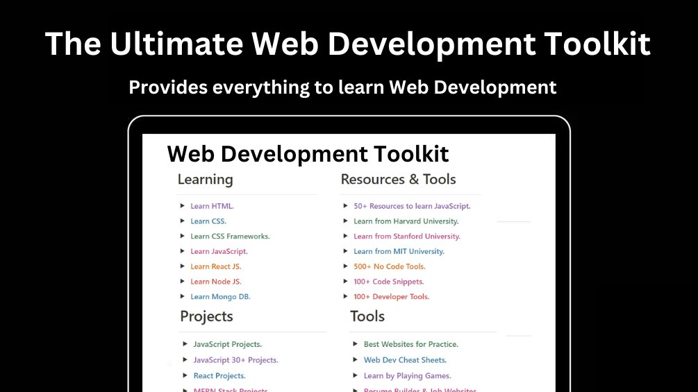 hasantoxr's tweet image. Web Development is difficult to learn, but not Anymore!

I just built Ultimate Web Development Toolkit for you

- 250+ Learning Resources
- 100+ Developer Tools
- 500+ No Code Tools
- 100+ Code Snippets

To get it,

• Like
• Reply &quot;free&quot;
• Follow me (so that I can DM)