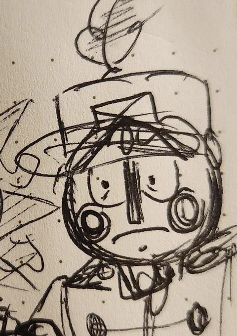 Doodling at work and this is by far the funniest Clockboy expression I've ever drawn 
