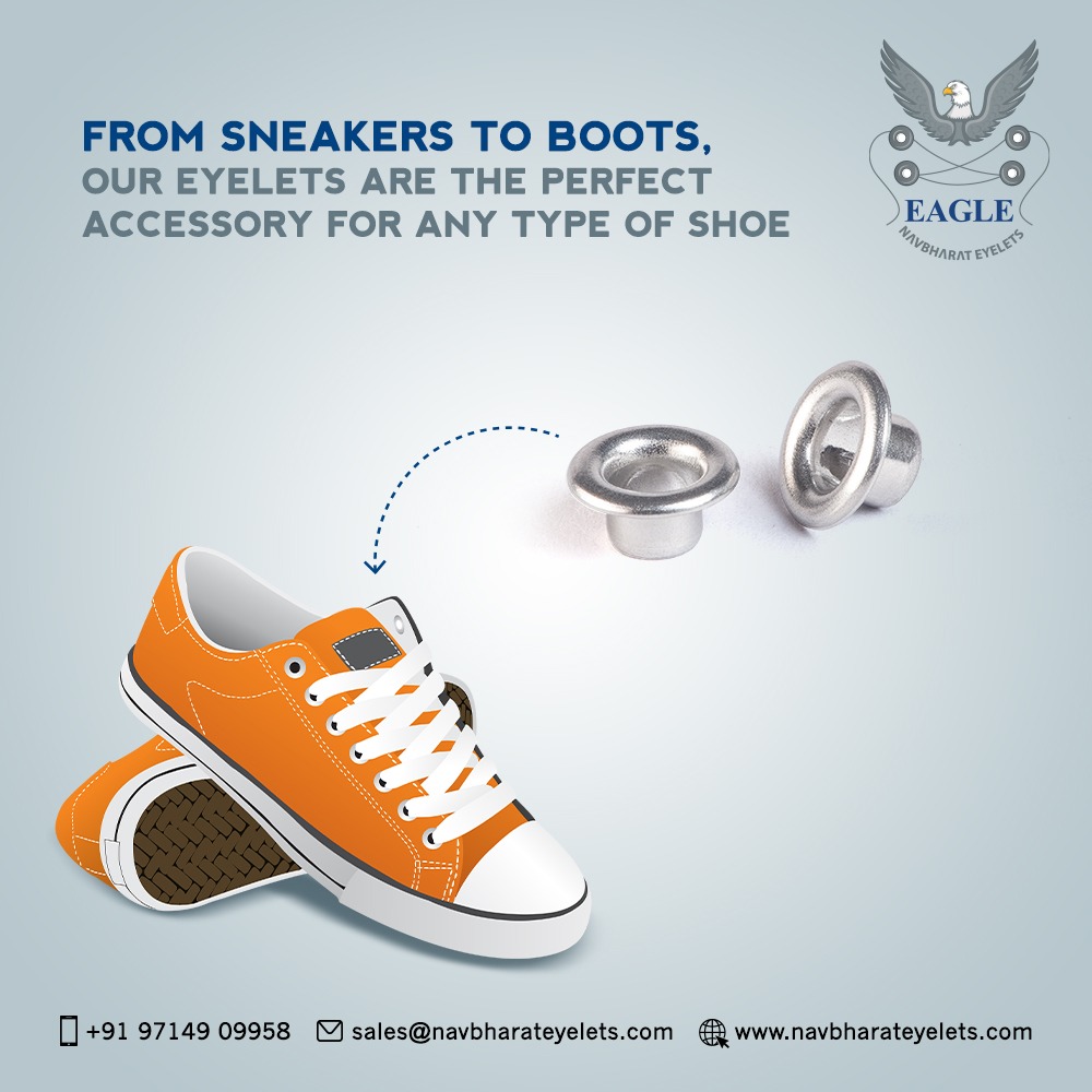Nav_Eyelets's tweet image. From Sneakers to Boots -NavBharat Eyelets are the Perfect Accessory for any type of Shoe.