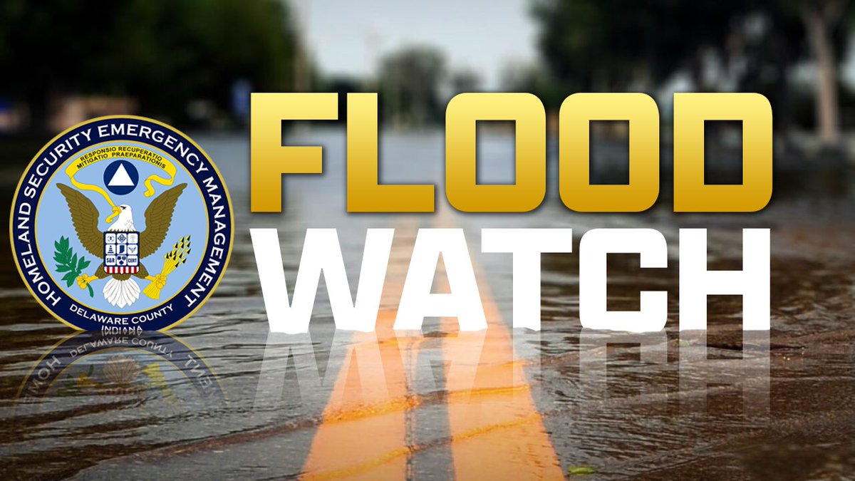 DelawareIndiana's tweet image. The @NWSIndianapolis  has issued a FLOOD WATCH from late tonight through late Friday night. Rainfall totals of 2 to 3 inches are currently forecast for the region

 Expect flooding of rivers, creeks, streams, and other low-lying and flood-prone locations.