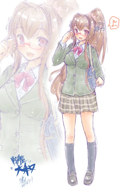 #ミニの日 ミニスカ制服かんむす 