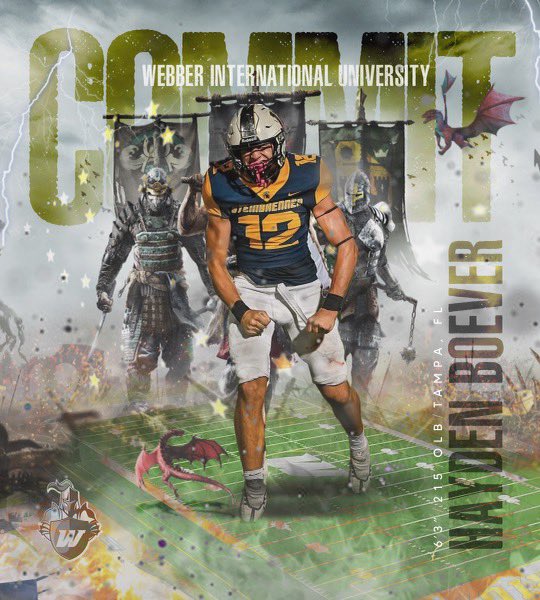 100% Committed to <a href="/WebberFB/">Webber Int'l University Football</a> ‼️ Thank you to all of my coaches who have helped me get to this point. Let’s get it!! <a href="/CoachWimmer/">Rick Wimmer</a> <a href="/DcDelValle53/">Brian DelValle</a> <a href="/juanlong9/">juan long</a> <a href="/SteinbrennerFB/">SteinbrennerFootball</a>