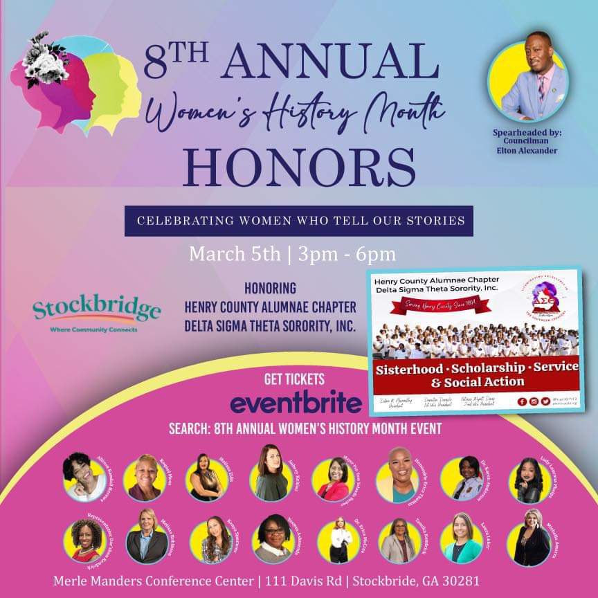 Congratulations to HCAC as the chapter will be recognized at the 8th Annual Women’s History Month honors!
When: March 5, 2023
Where: Merle Manders Conference Center
Time: 3pm-6pm
Tickets available on Eventbrite -search “8th Annual Women’s History Month Event” #SRDST#hcacdst1913