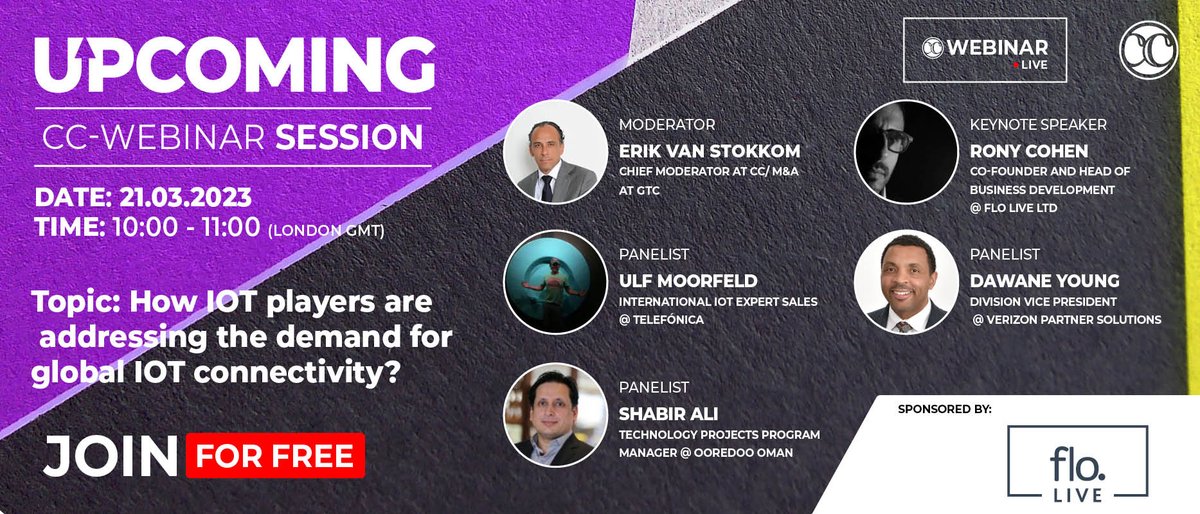 CC_GCCM's tweet image. Time for #IoT knowledge with @floLIVE7 &amp;amp; group of true experts...🤓💡

Join us in London Our London event at InterContinental London Park Lane Hotel: carriercommunity.com/#/cc-events/84… (or watch the discussion virtually: carriercommunity.zoom.us/webinar/regist…)

#expertdiscussion
#telecomtopics