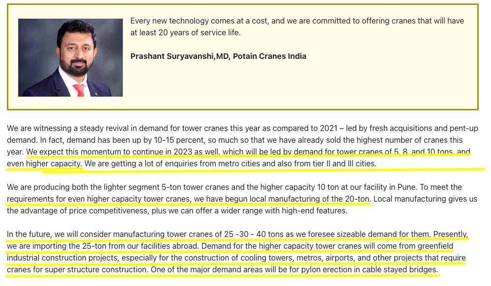 amitabhvatsya's tweet image. Sadhan Investment Sutra : Always study what competition is doing !

#ActionConstruction the market leader in Tower crane, geared up for bigger tower cranes expect to substitute import from China.

Sadhan Analysis: youtu.be/SW_nkp2xL6E