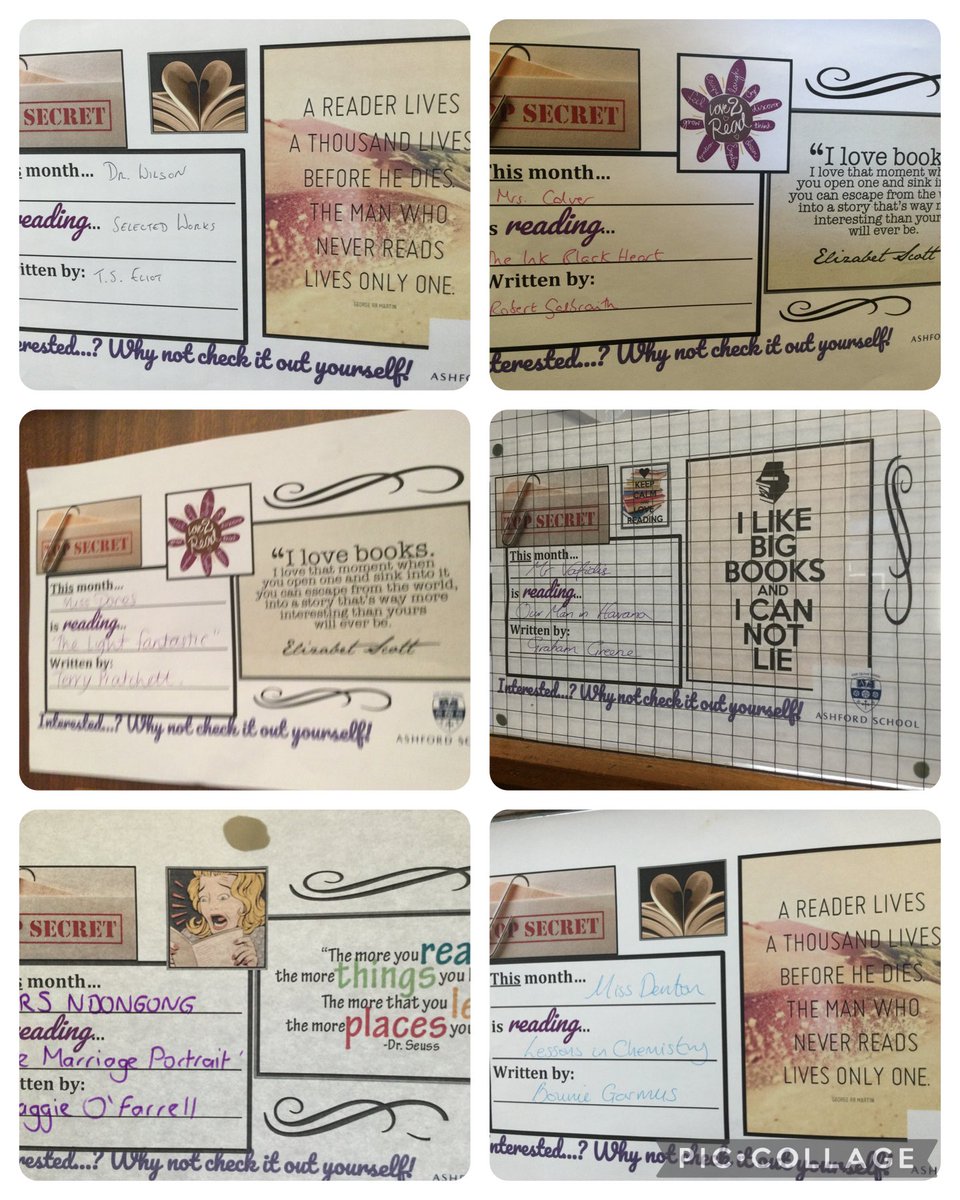 AshfordSchLib's tweet photo. Enjoying walking round ⁦@AshfordSchool⁩ seeing what staff are reading on #WorldBookDay2023. https://t.co/hDCF5w7sI9