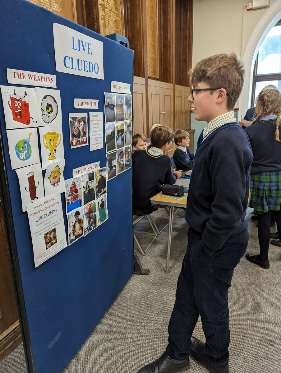 pinewoodprepsch's tweet photo. Live Cluedo continues all week in the Prep School for #worldbookday the children have been fantastic at solving the clues! Who will be revealed as the Criminal mastermind? Find out tomorrow!
#wbd #worldbookday #livecluedo #clues #fiction #makinglearninganadventure
2m https://t.co/qTw6jUIpKA