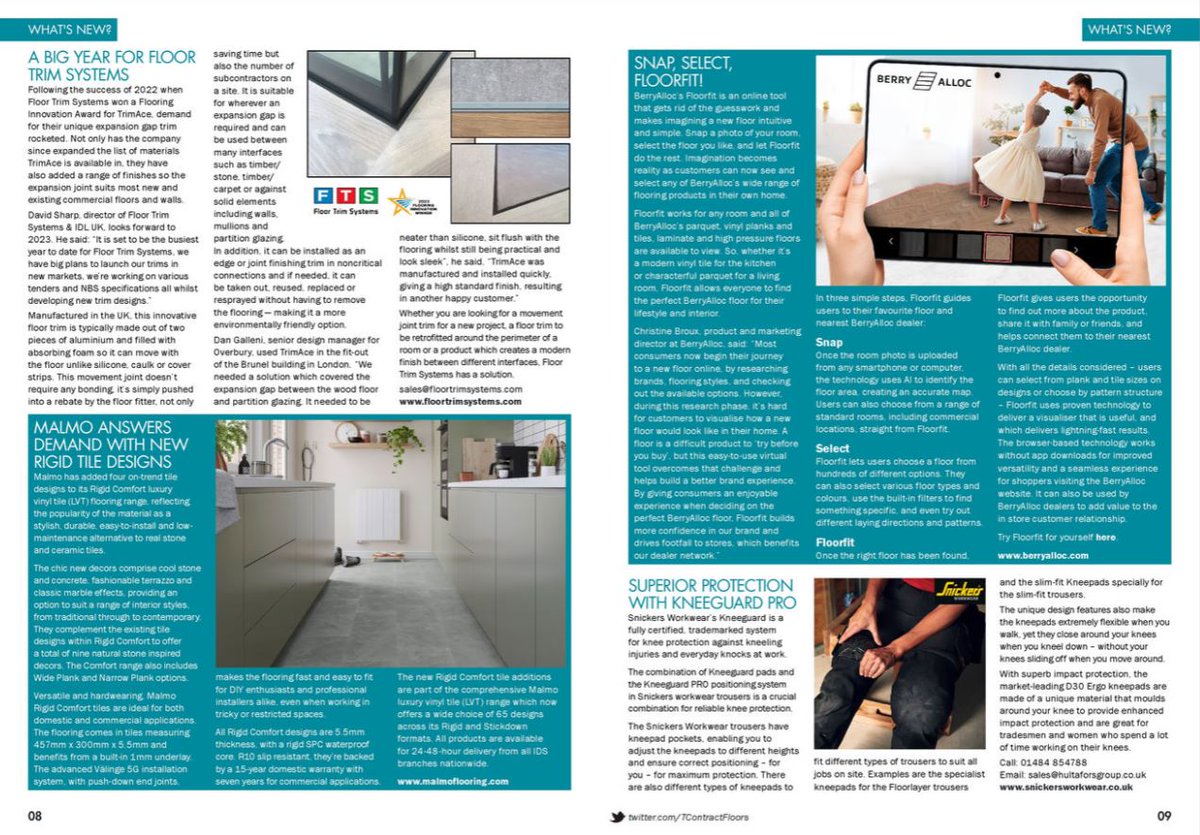 FloorTrimSystem's tweet photo. Have you received your copy of Tomorrow's Contract Floors @TContractFloors Magazine yet? You will find our article on page 8 explaining our exciting year ahead.

https://t.co/zocdFVnEBT

#flooringsolutions #interiordesign #fitout #London https://t.co/KLbNhvMWbF