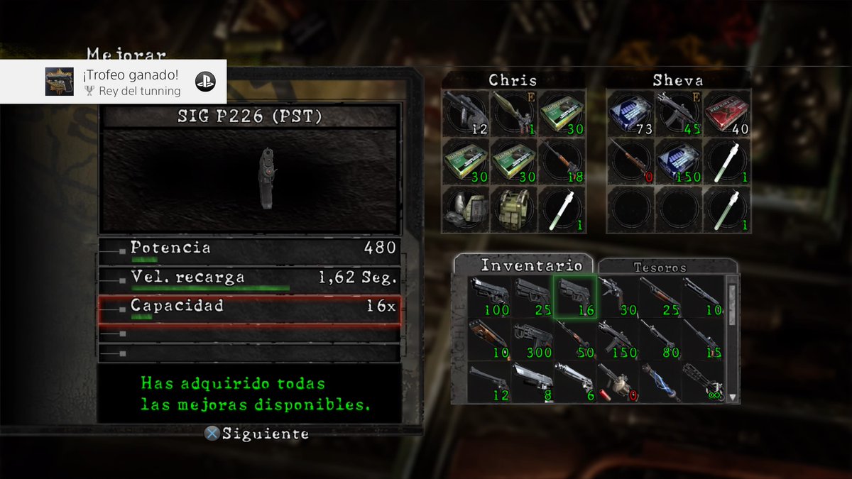 romero_letran's tweet photo. RESIDENT EVIL 5
Rey del tunning (Plata)
Mejora al máximo todas las armas. #PS4share https://t.co/4MX9SqKGTj https://t.co/dcMM7UffaB
