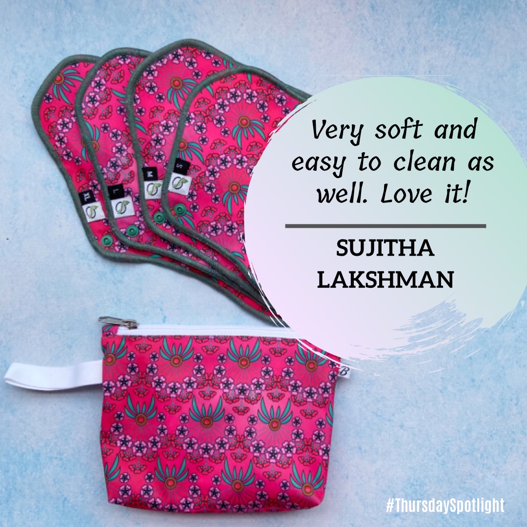 BhoomiClothPads's tweet photo. Thanks for the shoutout with your reviews 😍
Bhoomi pads user Sujitha Lakshman finds Bhoomi pads to be great 🤩 She says “Very soft and easy to clean as well. Love it!” 
Thanks for sharing your feedback, Sujitha 🤗

#review #clothpads #happyperiods https://t.co/QvCRlX5Zcl