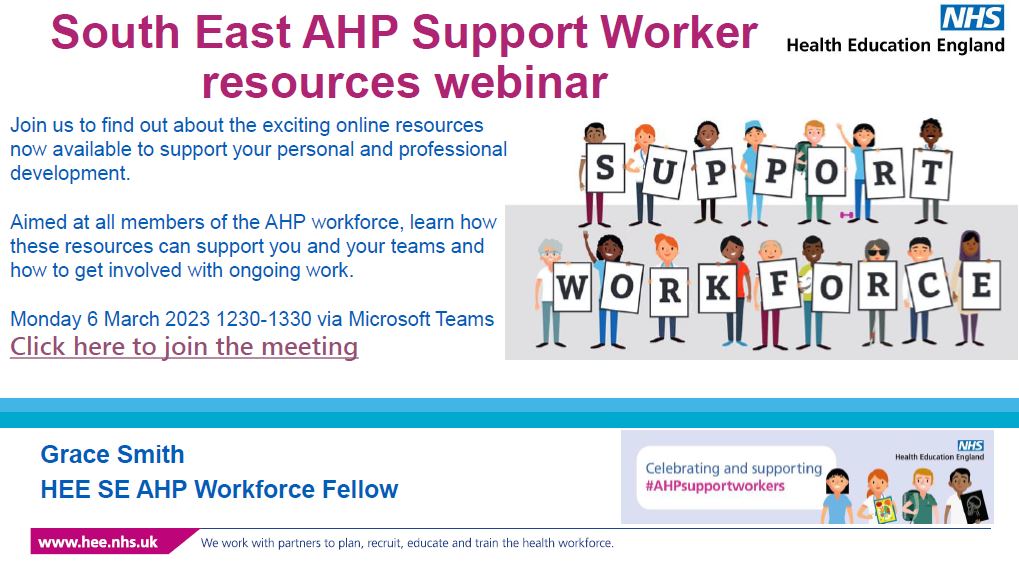 For our amazing AHP Support Workforce in the South East - This webinar is for you! THIS Monday, 12:30 - 13:30!
teams.microsoft.com/dl/launcher/la…