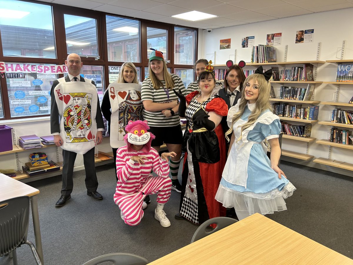Shavington_Ac's tweet photo. We couldn't resist the chance to dress up as some of our favourite literary characters to celebrate the joy of reading on World Book Day... #ShavingtonSpirit #AcademyValues #SPARK #GRIT #WorldBookDay #ReadersAreLeaders https://t.co/x4kpXjmFAt