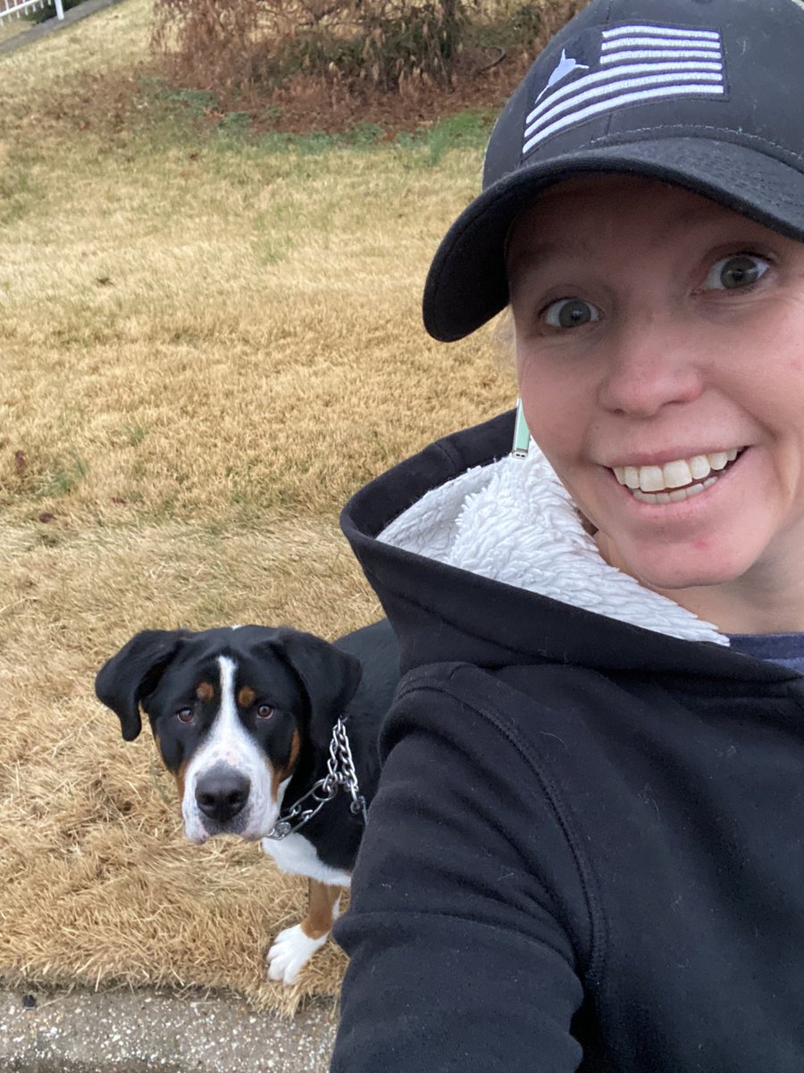 Combined post! Lily and I took a 45 minute walk while I wore a shark hat 🦈. #RideOrStrideFor45 @AmCollegeGastro #45isTheNew50