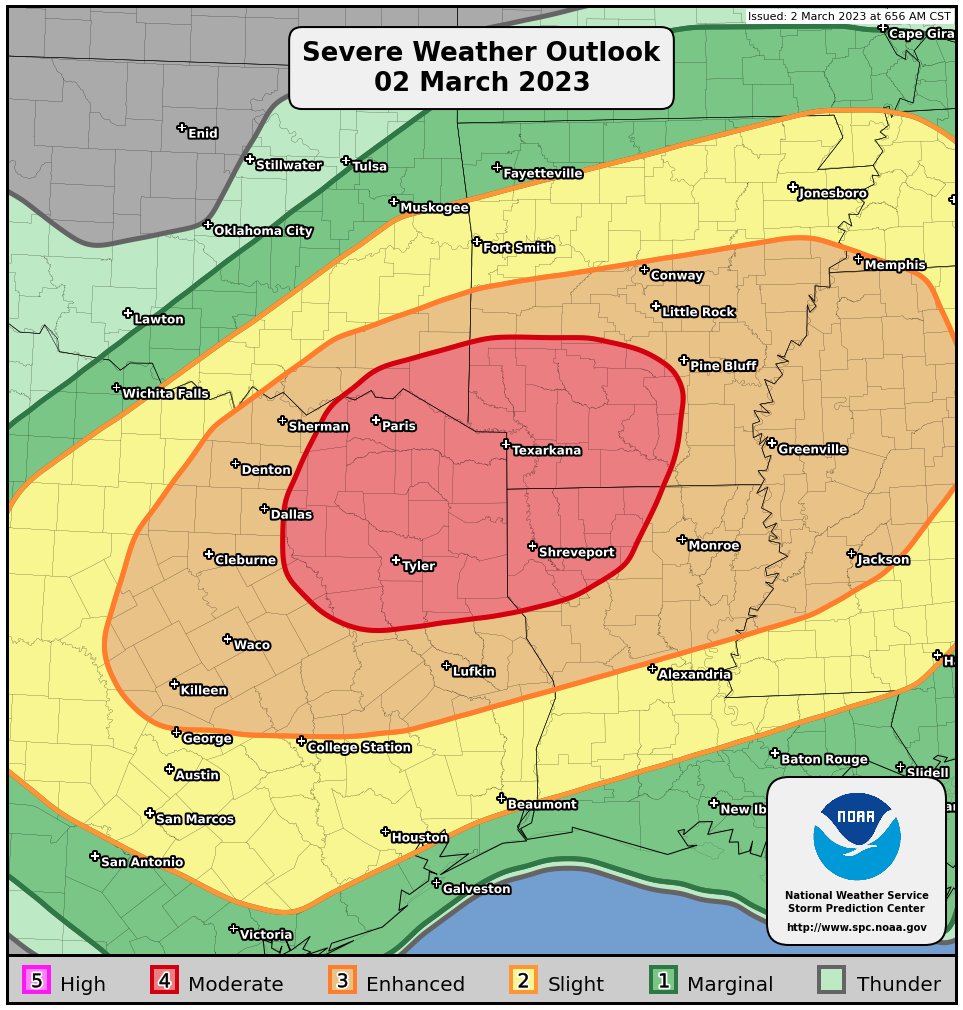 NWS Storm Prediction Center on Twitter "722am CST SPC Public Severe