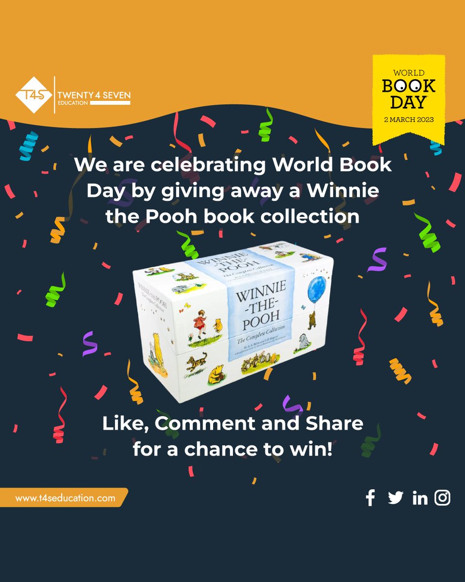 Happy #WorldBookDay! To celebrate this day we're thrilled to announce our competition for all the book lovers out there!

Retweet, like and comment on this post for your chance to win.

We'll be choosing one lucky winner at random to receive the entire Winnie The Pooh collection.