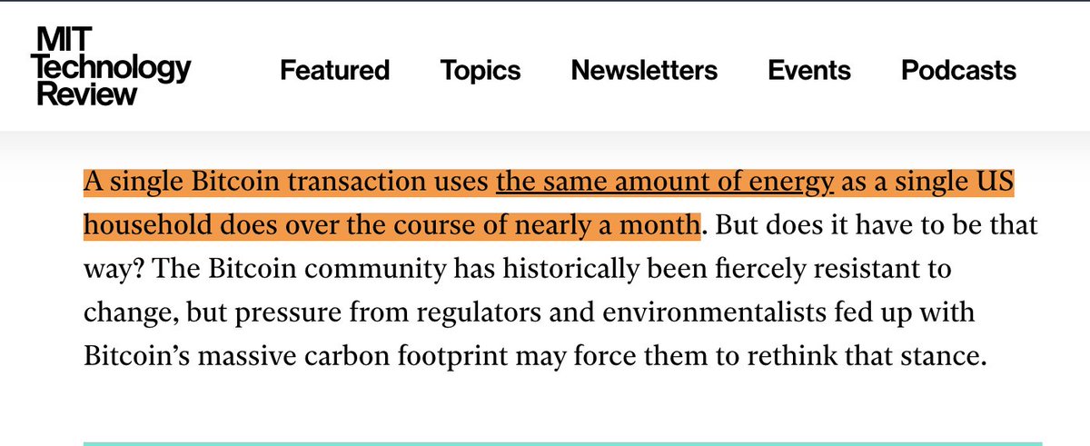 Brutally inaccurate article 🤦‍♂️🤡🏦

#Bitcoin has perhaps the highest ever "value / energy" ratio.

#Bitcoin produces more value for humanity per unit of energy consumed than any other in history.