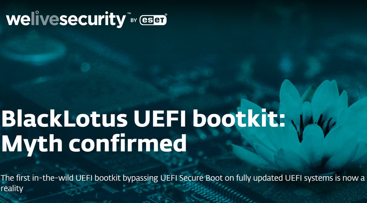 ghacks's tweet image. Windows 11 Security at risk? BlackLotus UEFI bootkit defeats Secure Boot #windows11 #secureboot #security

ghacks.net/2023/03/02/win…