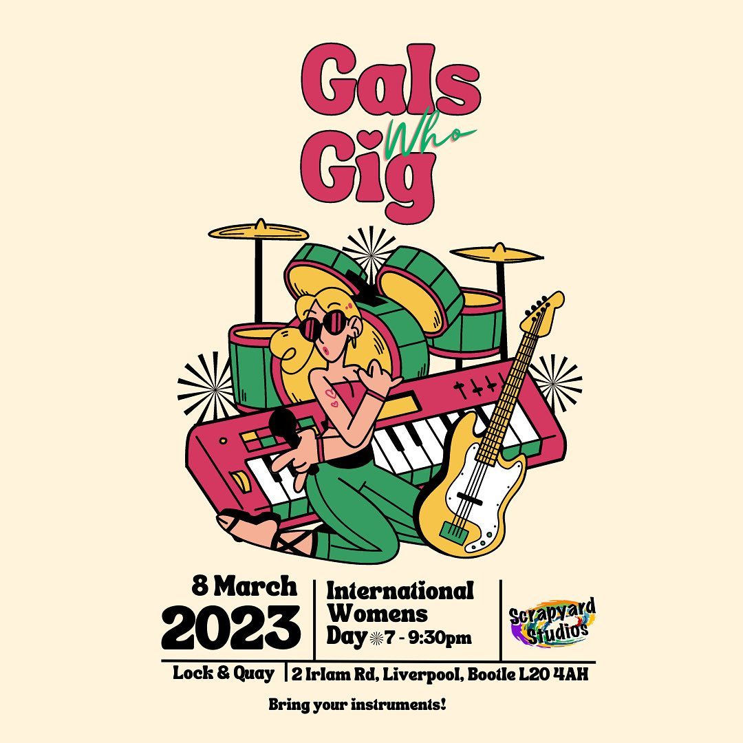 The very first Gals Who Gig @lockandquaybootle is next Wednesday featuring the amazing Ellena Storey, Maggie Witch & Kiera Marsland. There'll be some open mic spots at the end of the night but turn up early to reserve one.

#InternationalWomensDay2023