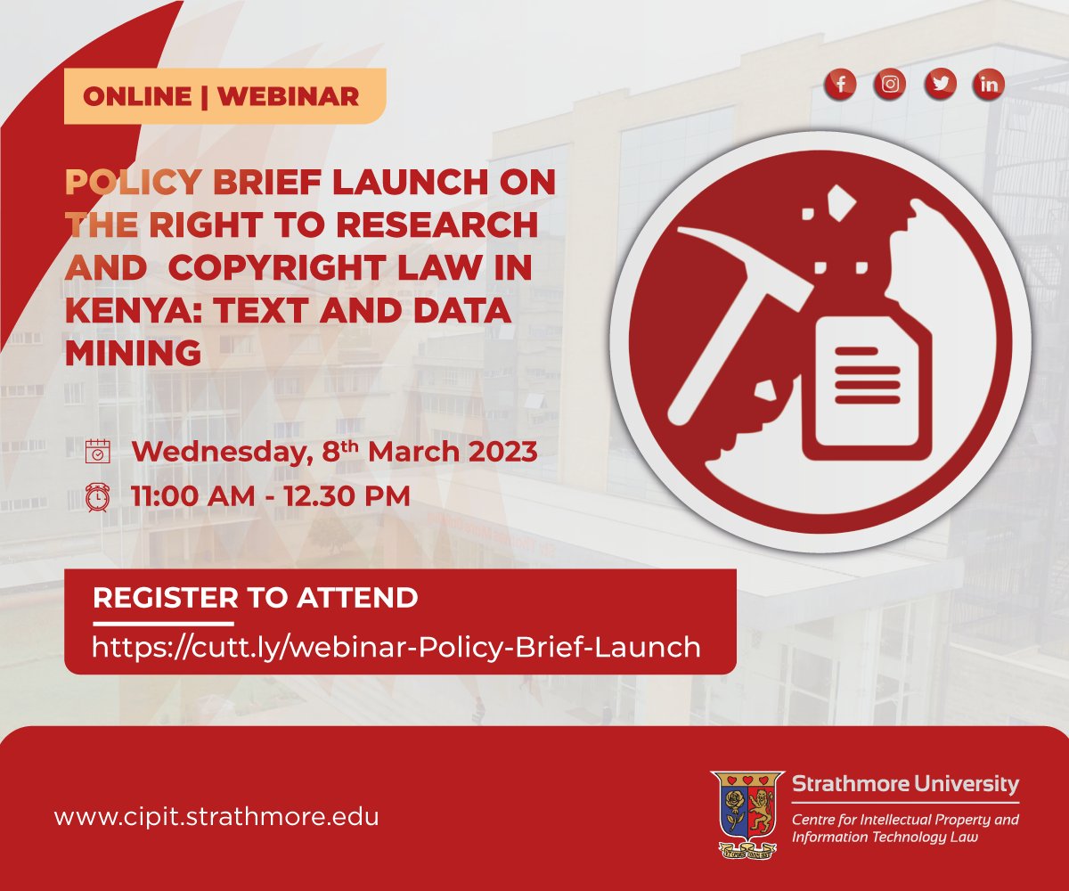 StrathCIPIT's tweet image. &apos;Does copyright play a role in creating an enabling environment for text and data mining research?&apos;

Join our webinar on Wednesday, 8 March 2023 from 11:00 AM to find out. 😌

Sign up here - bit.ly/3mhv2qW

#HappeningIn7days #copyright #TextAndDataMining
