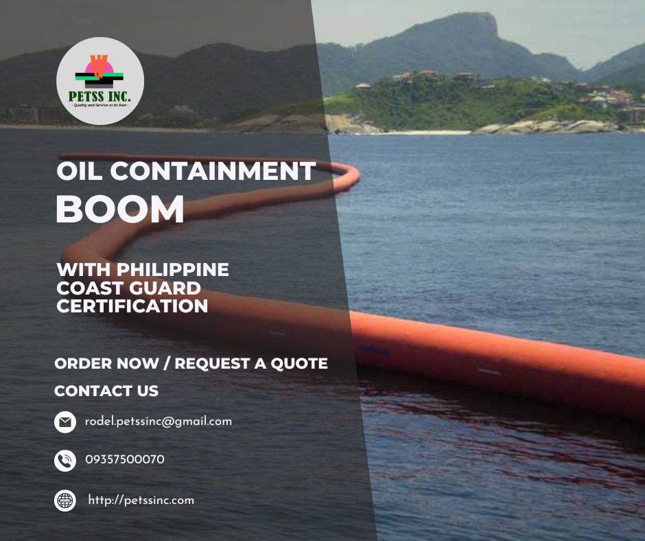 Oil Containment Boom is a floating barrier designed to contain an oil spill. Order now or request a quote by email at rodel.petssinc@gmail.com. #oilspill #oilspillresponse #Philippines #supplier  #Oilers