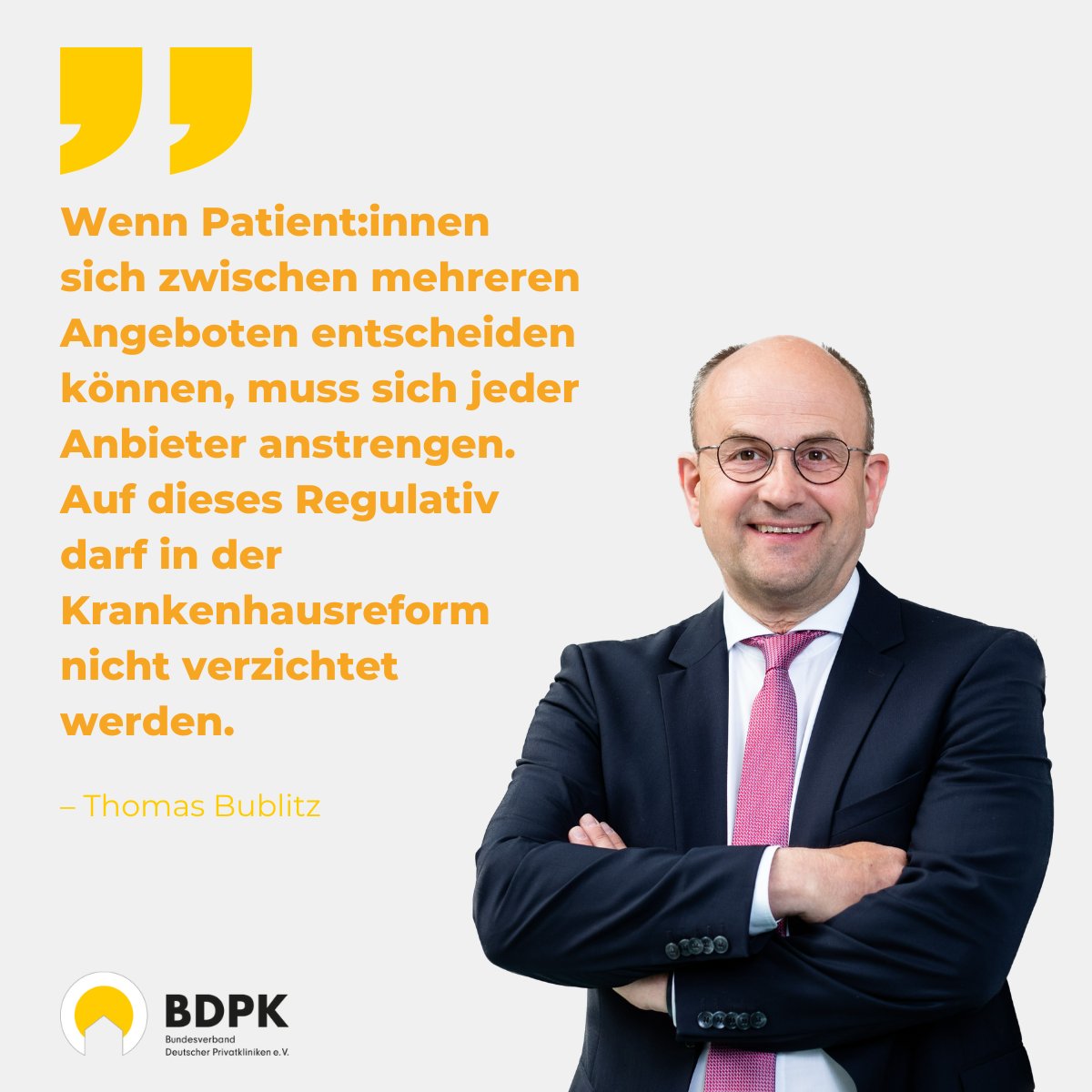 BDPK-Hauptgeschäftsführer Thomas Bublitz schreibt in seiner aktuellen Kolumne über ein wichtiges Regulativ für die #Krankenhausreform: bdpk.de/newsroom/veroe…