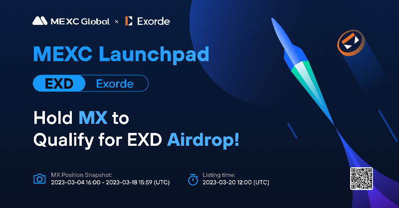 MEXC's tweet photo. #MEXCLaunchpad is here - Let's celebrate with @ExordeLabs🔥

Hold $MX to be qualified for the $EXD airdrop!

📷Snapshot Period: 16:00 Mar 4 - 15:59 Mar 18 (UTC) 
📈 $EXD/USDT listing: 12:00 Mar 20 (UTC)

Details: https://t.co/UqZ8zA3ahY

#Exorde #MEXC