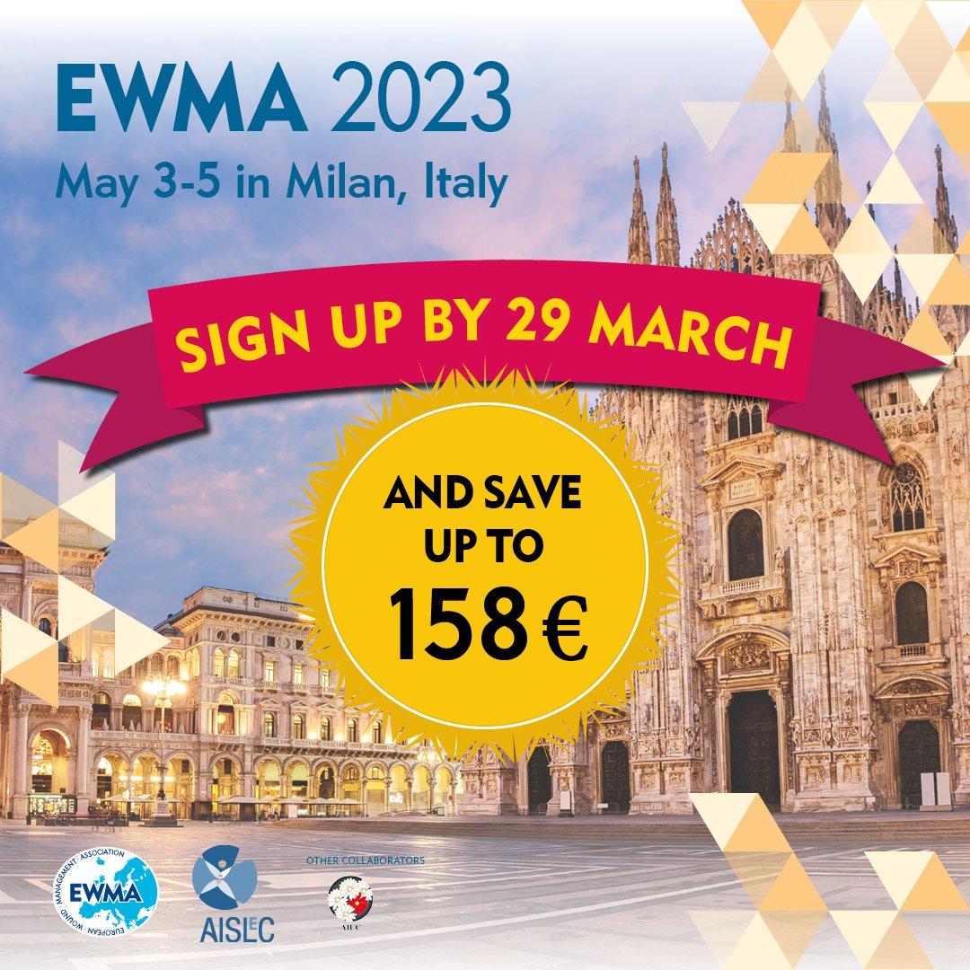 EWMA (@ewmawound) on Twitter photo 📣 Register by 29 March and save up to 158 €! 
Attend the conference and: 
🔹Earn 14 CME Credits
🔹Build your network at the largest wound care event
🔹Pick and choose between more than 200 scientific sessions
Register👇
ewma.org/ewma-conferenc… 📣 Register by 29 March and save up to 158 €! 
Attend the conference and: 
🔹Earn 14 CME Credits
🔹Build your network at the largest wound care event
🔹Pick and choose between more than 200 scientific sessions
Register👇
ewma.org/ewma-conferenc…
