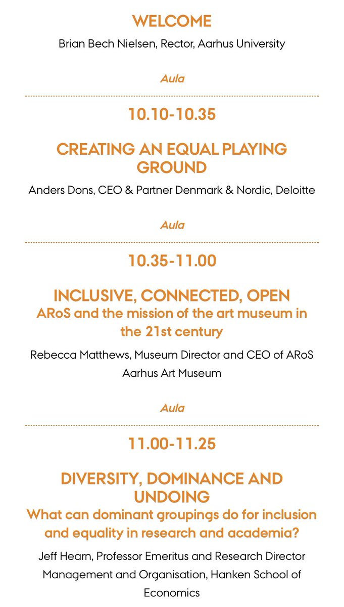 AarhusUni's tweet image. Diversitetskonferencen er langsomt, men sikkert ved at fylde #AarhusUni’s aula. På programmet er foruden rektor Brian Bech Nielsen og prorektor @BeritEika en række interne og eksterne oplægsholdere. #AUdiversity #Diversityinresearch