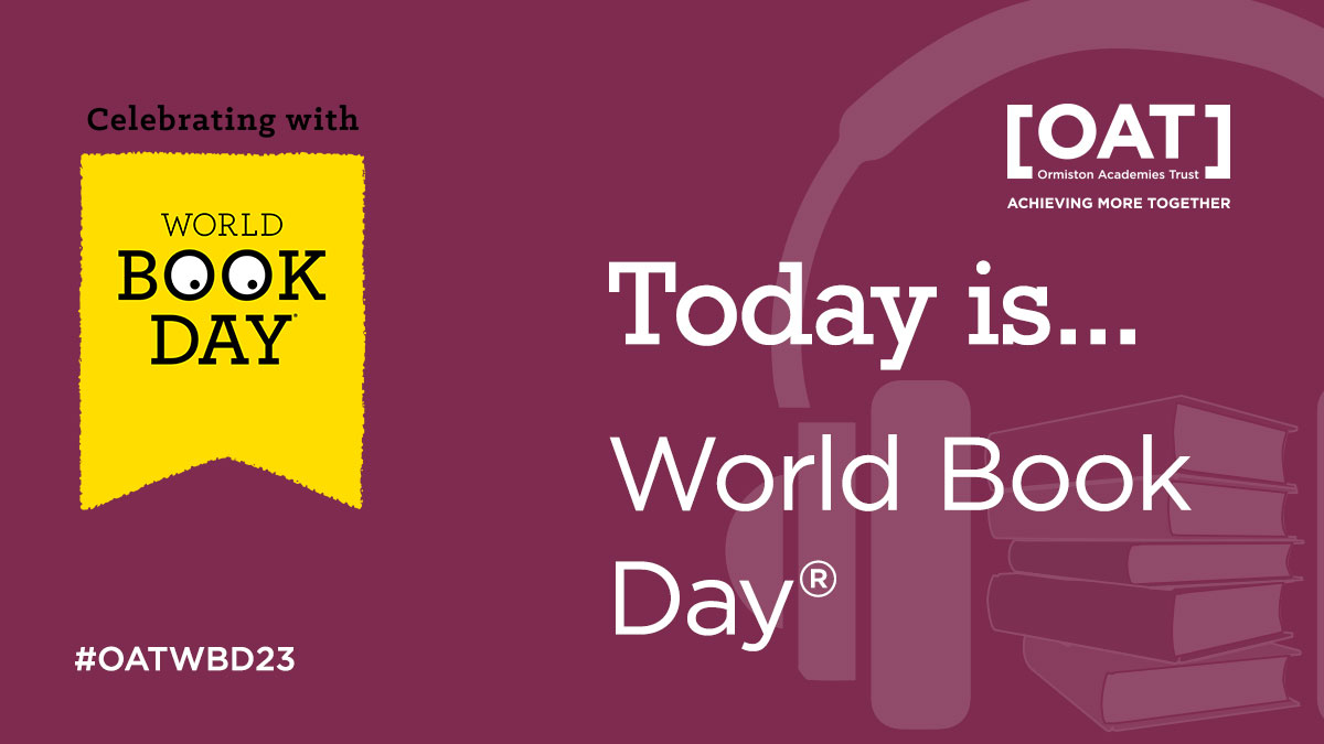 #WorldBookDay is finally here!

We hope you're looking forward to a full day of activities filled with resources, pictures & clips from our schools celebrating all things 📖

Join us today with our heads in a book, the story has just begun...📚
#worldbookday2023 #reading #OneOAT