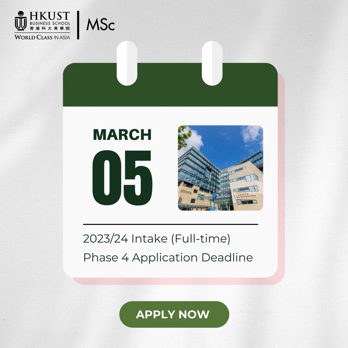 hkustmsc's tweet image. Join the #HKUSTBusinessSchool #MScPrograms to enjoy a multitude of opportunities and resources including world-class business education, practical experience, international exposure and career trainings!

👉 APPLY NOW: bit.ly/3rKp0Pf