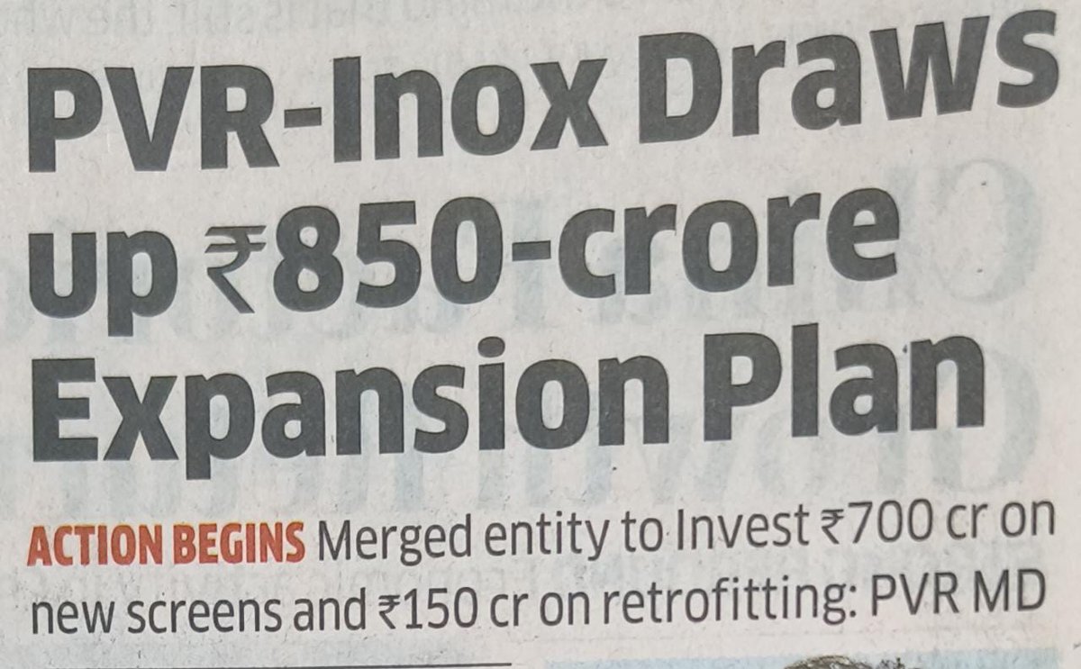 Webinar_Stores's tweet photo. PVR-Inox Draws up ₹850-crore Expansion Plan
#iKON #INDvsAUSTest #TheMandalorian #RobotDebtRC #emergencyalert #bachelor #inox https://t.co/XNXnkyduyU