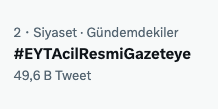 Gündemde tutmak istiyorsanız buyrun.

#Beştepe5000VekısmiyiEkler 
#EYTAcilResmiGazeteye