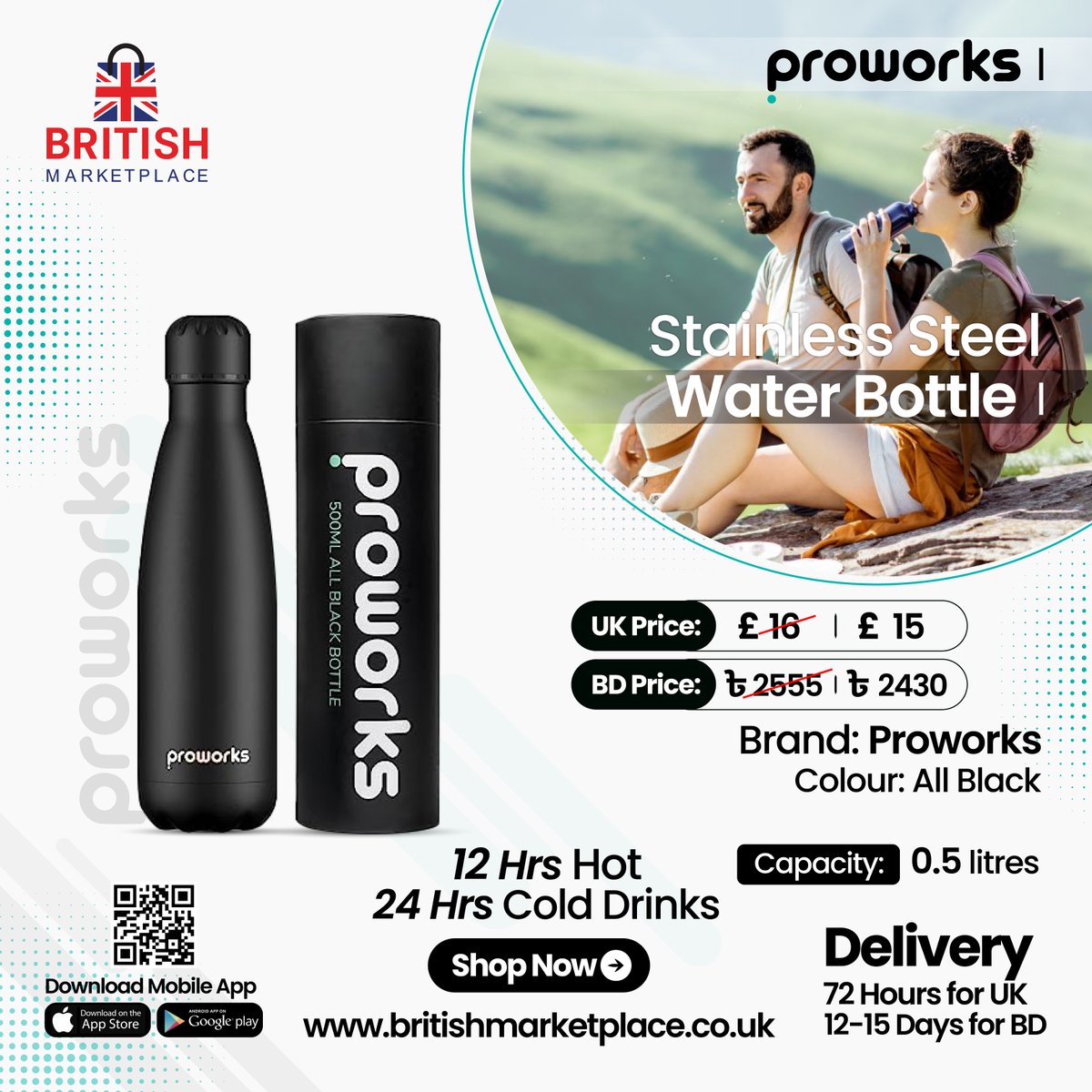 BritishMarketp1's tweet image. Stay hydrated in style with the 𝐏𝐫𝐨𝐰𝐨𝐫𝐤𝐬 𝐒𝐭𝐚𝐢𝐧𝐥𝐞𝐬𝐬 𝐒𝐭𝐞𝐞𝐥 𝐖𝐚𝐭𝐞𝐫 𝐁𝐨𝐭𝐭𝐥𝐞! 
𝐎𝐫𝐝𝐞𝐫 𝐧𝐨𝐰 𝐛𝐞𝐟𝐨𝐫𝐞 𝐢𝐭&apos;𝐬 𝐭𝐨𝐨 𝐥𝐚𝐭𝐞: tinyurl.com/bdvd3pre
#Proworks #StainlessSteelWaterBottle #EcoFriendly #StayHydrated #AdventureEssentials