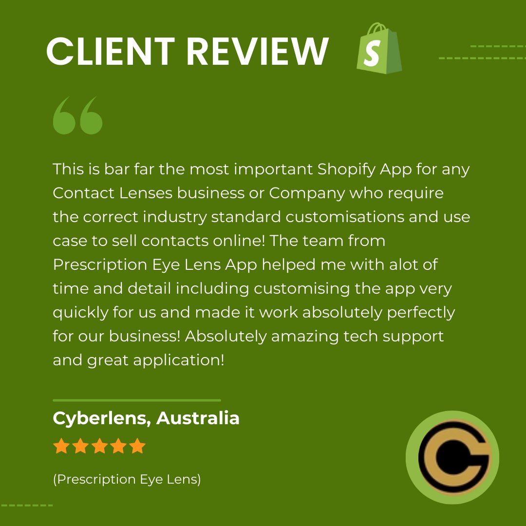 SetuBridge's tweet photo. "We're excited to share the positive reviews we've received for our Prescription Eye Lens Shopify app. It's great to see our clients' businesses thrive with the help of our Shopify App"  
- https://t.co/aMbcsMgalZ 

#setubridge #clientreview #eyewear  #shopifyapp #review https://t.co/lojePGd1Mg