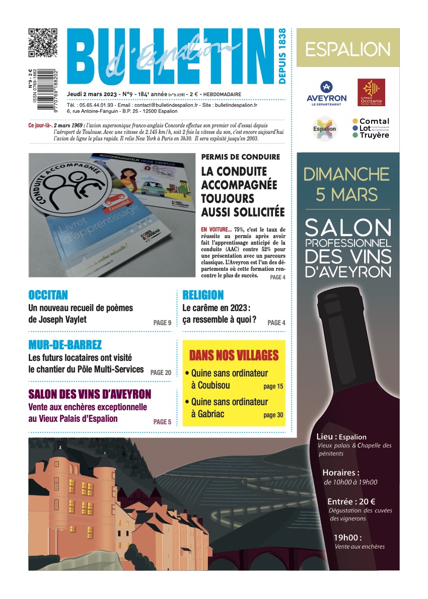 BEspalion's tweet photo. Votre Bulletin de ce jeudi 2 mars, bonne lecture (https://t.co/YeLD6M58Rb)

#aveyron #cantal #lozère #aubrac https://t.co/jBGv3Fn189