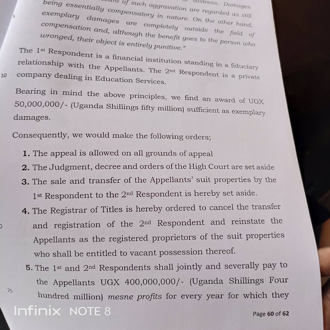nbstv's tweet photo. UPDATE: The Court of Appeal has ruled that @AbsaUganda, formerly Barclays Bank pays UGX 5 billion for the 13 years that the bank wrongfully sold off Progressive Group of Schools. 

@SNabakooza1

#NBSUpdates https://t.co/TXx6HrID8q