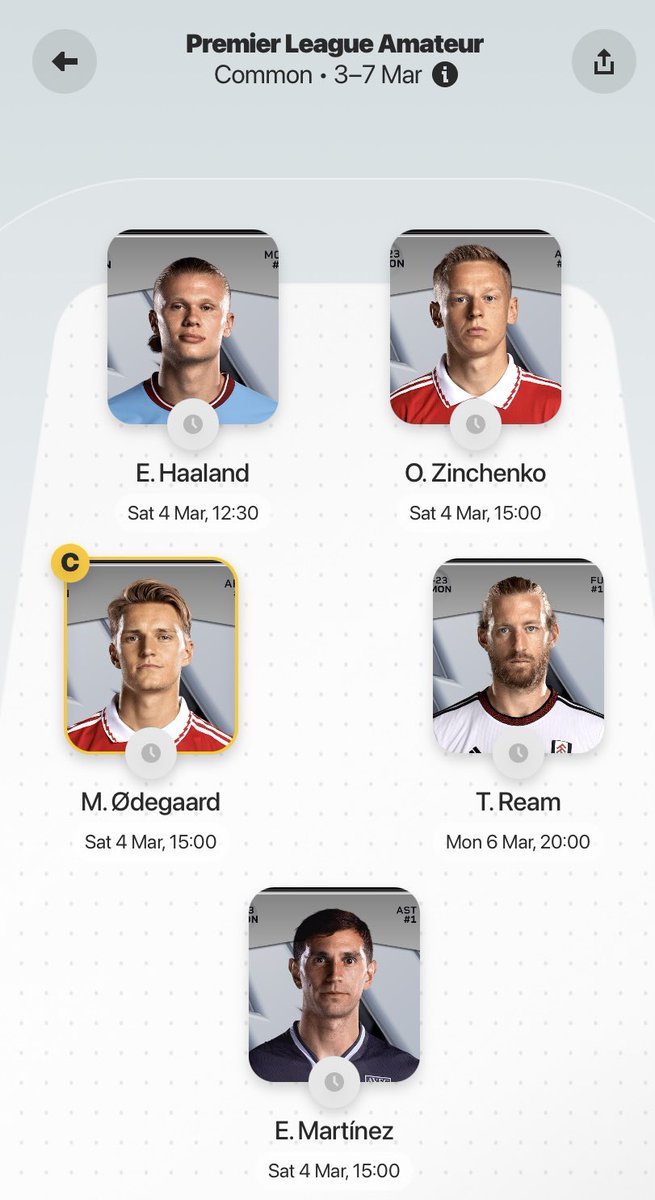 I’m starting to think I might have messed up by swapping out Gabriel Martinelli for zinchenko😬
Do you think I should have kept Martinelli in?

#sorare #Arsenal #Martinelli #premiereleague #FantasyFootball #NFTCommunity
