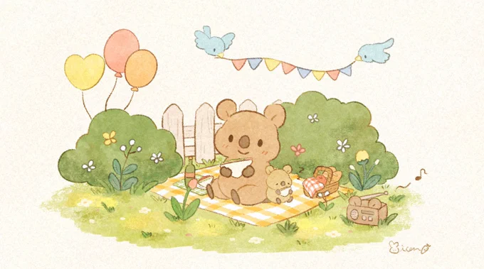 クオッカワラビーのピクニック⸜⸝Quokka wallabies' picnic 