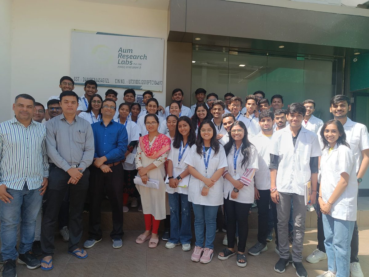 AumRlpl's tweet photo. It was nice to host B. Pharm. students from Indus University at Aum Research Labs Pvt. Ltd. Glad to contribute to academics! https://t.co/mhjBfR5y7P