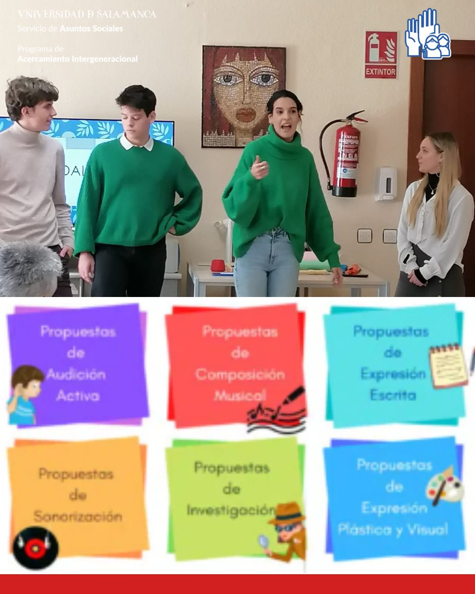 sas_usal's tweet photo. 📆 Hoy comienza el taller "Rescatando Tradiciones" impulsado desde el #ProgramaIntergeneracional del SAS con estudiantes voluntarios de @FilologiaUsal y mayores del centro Prosperidad
👦🧑🦳 Celebremos las tradiciones, conectemos con nuestra cultura y creemos espacios de encuentro https://t.co/ANthYzzQuK