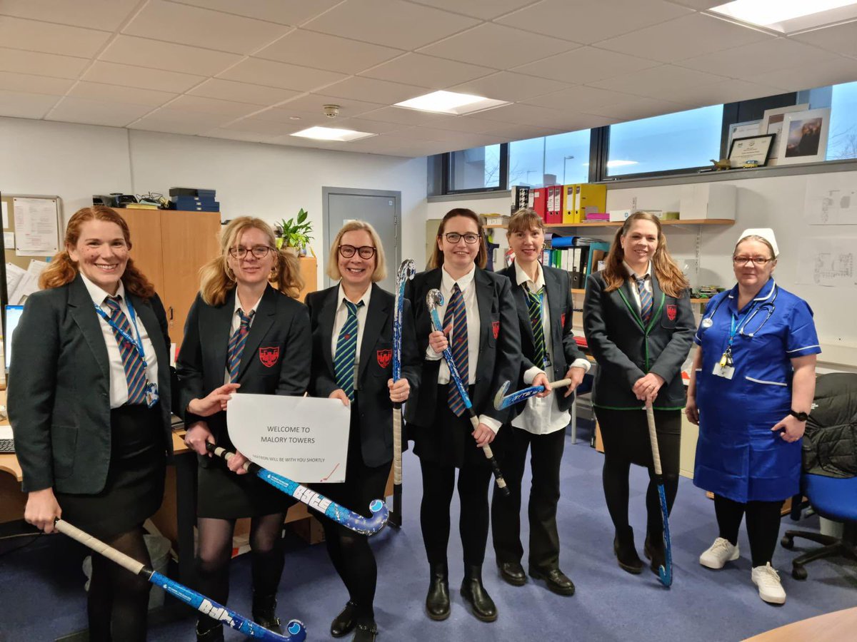 CSlowther's tweet image. We are celebrating #WorldBookDay2023 @dunbar_grammar! Look out for lots of staff photos throughout the day! To start us off, the School Office has transformed into Malory Towers! #RISE 📚 📕 📖