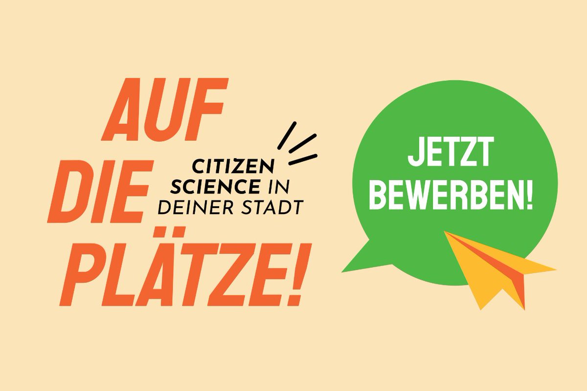 Noch bis zum 24. März könnt ihr euch beim #Wettbewerb „Auf die Plätze! #CitizenScience in deiner Stadt" bewerben! Gesucht und gefördert werden Ideen, die Bürger*innen vor Ort zum #Mitforschen einladen und die lokale Vernetzung von Akteur*innen stärken. 
citizenscience-wettbewerb.de