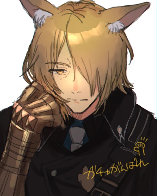 友達がガチャで戦うと言っていたので応援絵描いた 