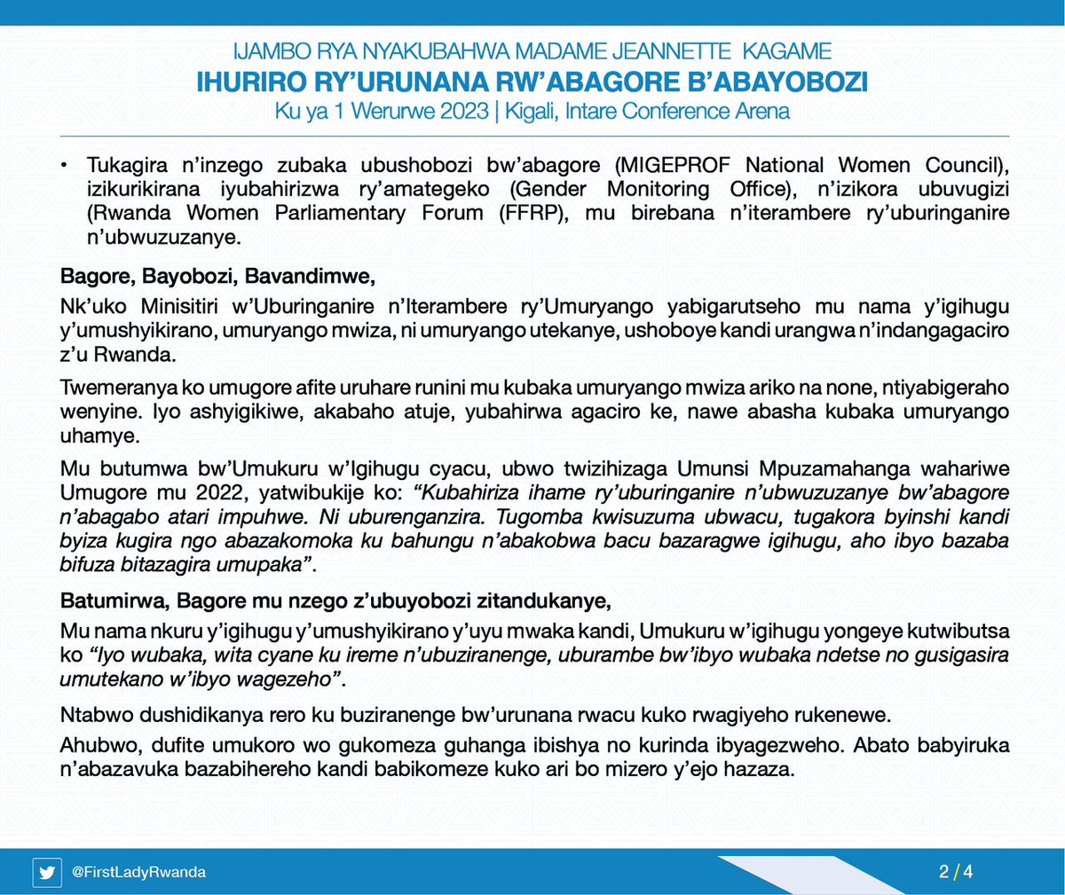 First Lady of Rwanda tweet media