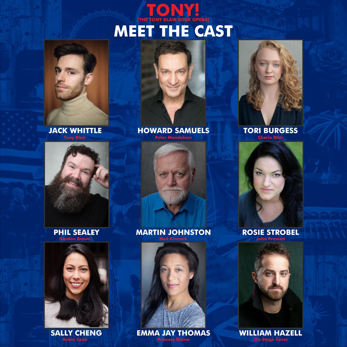 Meet the cast of Harry Hill and Steve Brown’s TONY! [The Tony Blair Rock Opera].

See them bring the house down night after night from 15th April! 

tonyblairrockopera.co.uk