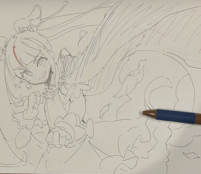 家族でお絵描きキュアスカイ
次女ちゃんが色塗ってくれました 