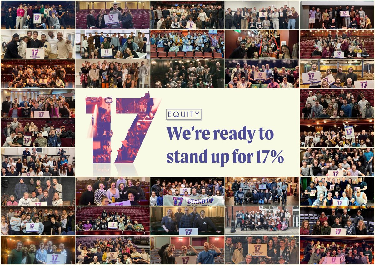 ⚠️ WE NEED ALL OUR MEMBERS TO SHARE THIS ⚠️ Every. Single. Company. currently playing a West End theatre is ready to #StandUpFor17🔥 Working in the West End shouldn’t mean having a second job to pay the bills.