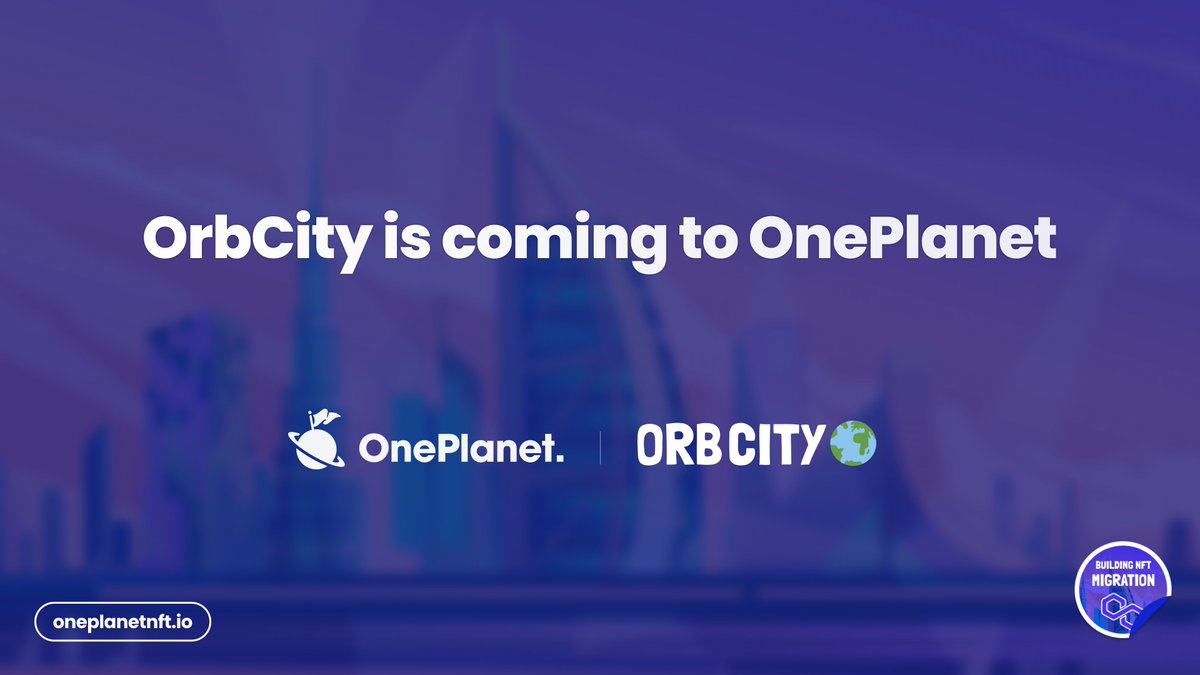 @OrbCity_io is coming to <a href="/OnePlanet_NFT/">OnePlanet</a> 💜

OrbCity is a LandFi metaverse where players collect or farm NFTs, supported by global partners <a href="/animocabrands/">Animoca Brands</a> &amp; NAVER Z🔥

New Building NFTs will be launched on Mar 9th
Stay tuned for their 1st <a href="/0xPolygon/">Polygon | POL</a> genesis collection &amp; giveaway🔜