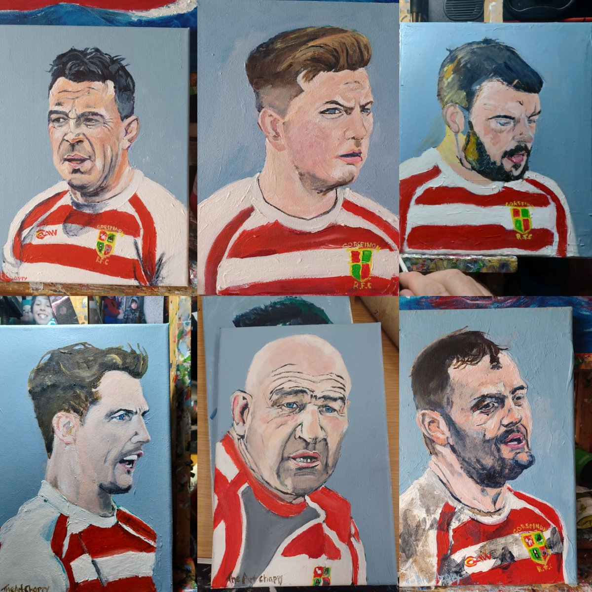 @GorseinonRFC @TheSnappyChapp1 #portraitartist #practicemakesbetter #acyrlicpaintings #rugbyteam #photographerandpainter #thesnappychappygreatguy #localartist #Llwchwrartist @Sa4Magazine #sportpainted