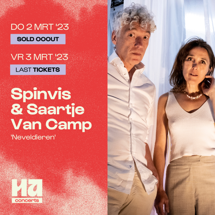 De extra voorstelling van Spinvis &amp; Saartje Van Camp is uitverkocht! 

👉Voor morgen zijn er nog enkele tickets beschikbaar: bit.ly/3ZbrK7a
